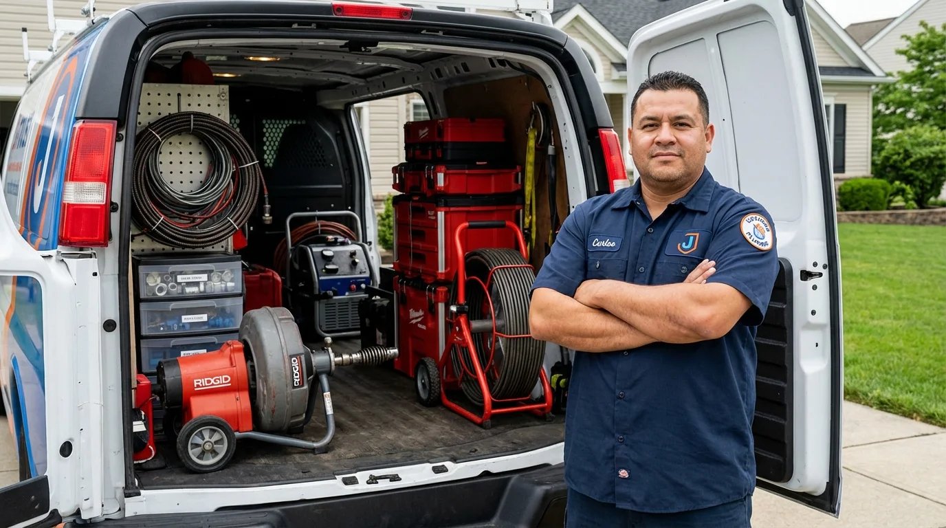 Professional drain cleaning equipment and Johns Plumbing LLC plumber in Oklahoma City