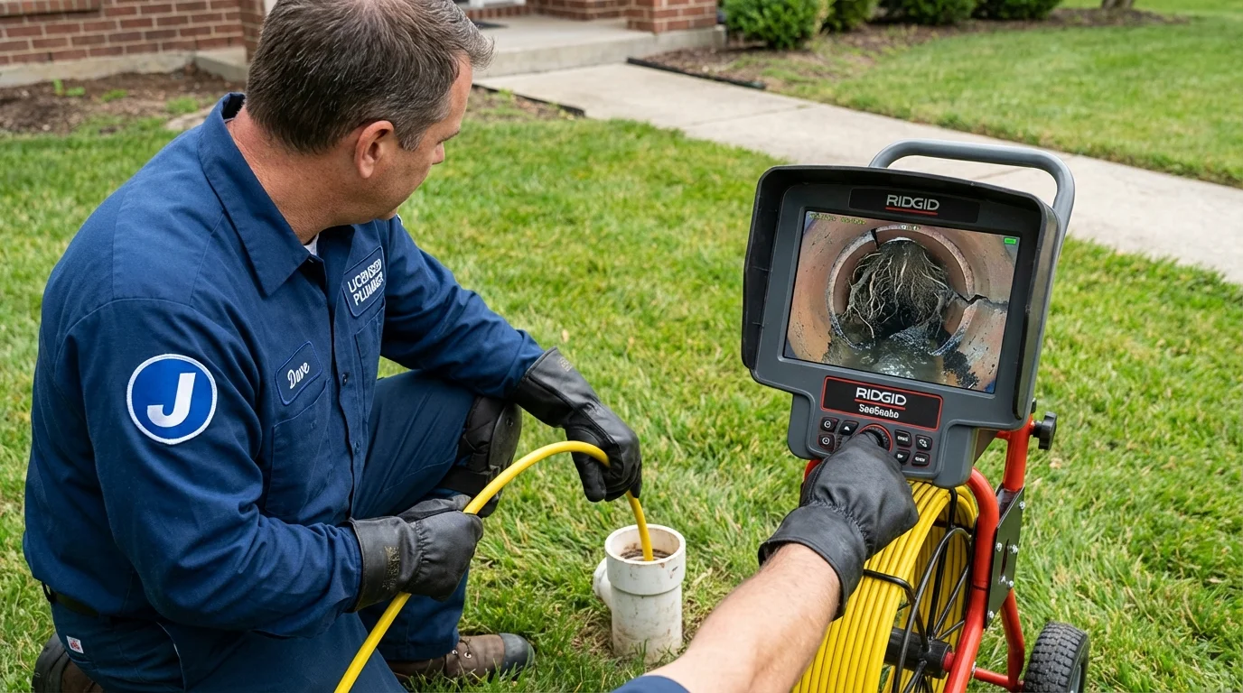 Sewer camera inspection being performed by Johns Plumbing LLC in Oklahoma City